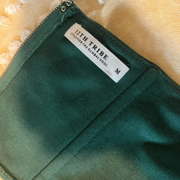 12th Tribe Green Embellished Sleeveless Crop Top - Picture 3 of 3